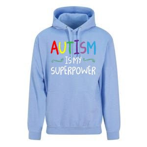 Colorful Autism Is My Superpower Autism Awareness Cool Gift Unisex Surf Hoodie