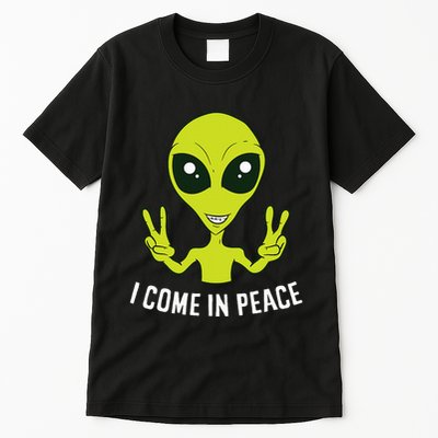 Cute Alien I Come In Peace Space Rave EDM Music Alien Tall T-Shirt
