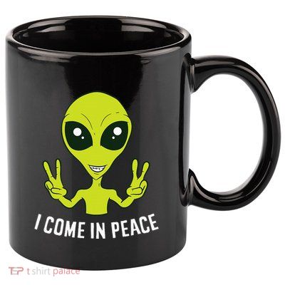 Cute Alien I Come In Peace Space Rave EDM Music Alien 11oz C Handle Ceramic Mug