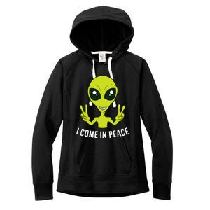 Cute Alien I Come In Peace Space Rave EDM Music Alien Women's Fleece Hoodie