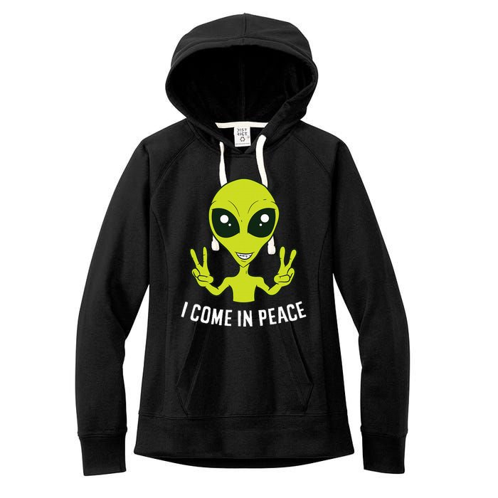 Cute Alien I Come In Peace Space Rave EDM Music Alien Women's Fleece Hoodie