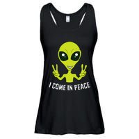 Cute Alien I Come In Peace Space Rave EDM Music Alien Ladies Essential Flowy Tank