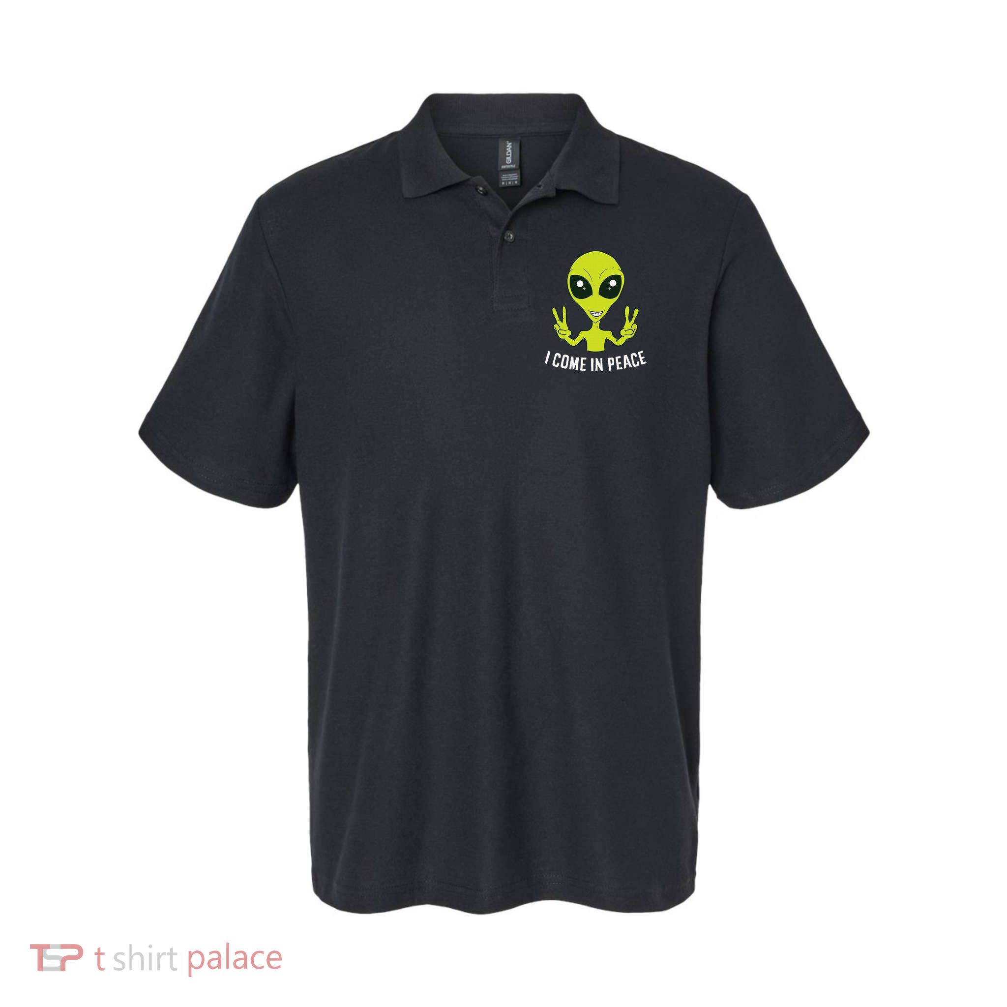 Cute Alien I Come In Peace Space Rave EDM Music Alien Polo