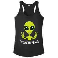 Cute Alien I Come In Peace Space Rave EDM Music Alien Ladies PosiCharge Competitor Racerback Tank