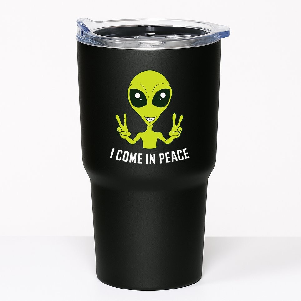 Cute Alien I Come In Peace Space Rave EDM Music Alien Tumbler