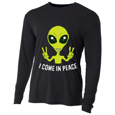 Cute Alien I Come In Peace Space Rave EDM Music Alien Cooling Performance Long Sleeve Crew