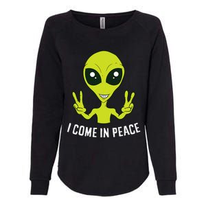 Cute Alien I Come In Peace Space Rave EDM Music Alien Womens California Wash Sweatshirt