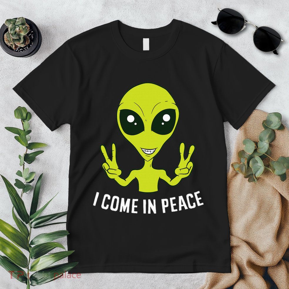 Cute Alien I Come In Peace Space Rave EDM Music Alien Premium T-Shirt