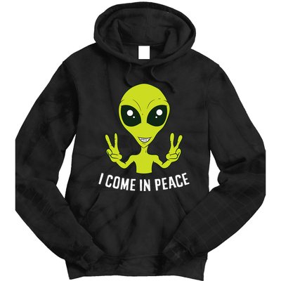 Cute Alien I Come In Peace Space Rave EDM Music Alien Tie Dye Hoodie