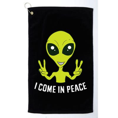 Cute Alien I Come In Peace Space Rave EDM Music Alien Golf Towel