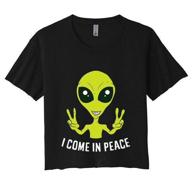 Cute Alien I Come In Peace Space Rave EDM Music Alien Crop Top
