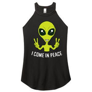 Cute Alien I Come In Peace Space Rave EDM Music Alien Women's Perfect Tri Rocker Tank