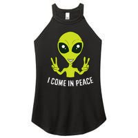 Cute Alien I Come In Peace Space Rave EDM Music Alien Women's Perfect Tri Rocker Tank