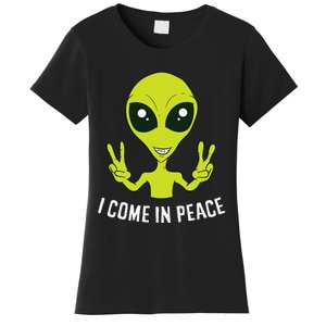 Cute Alien I Come In Peace Space Rave EDM Music Alien Women's T-Shirt