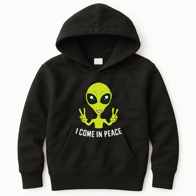 Cute Alien I Come In Peace Space Rave EDM Music Alien Kids Hoodie