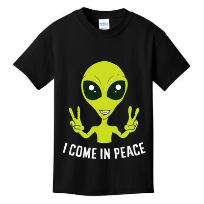 Cute Alien I Come In Peace Space Rave EDM Music Alien Kids T-Shirt