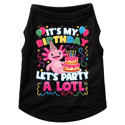 Cute Axolotl Its My Birthday Lets Party  Doggie Tank