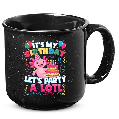Cute Axolotl Its My Birthday Lets Party  15oz Campfire Ceramic Mug
