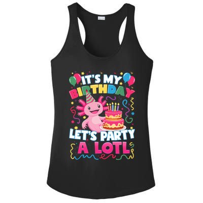 Cute Axolotl Its My Birthday Lets Party  Ladies PosiCharge Competitor Racerback Tank