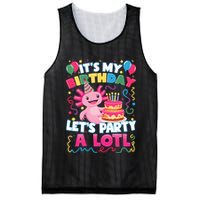 Cute Axolotl Its My Birthday Lets Party  Mesh Reversible Basketball Jersey Tank