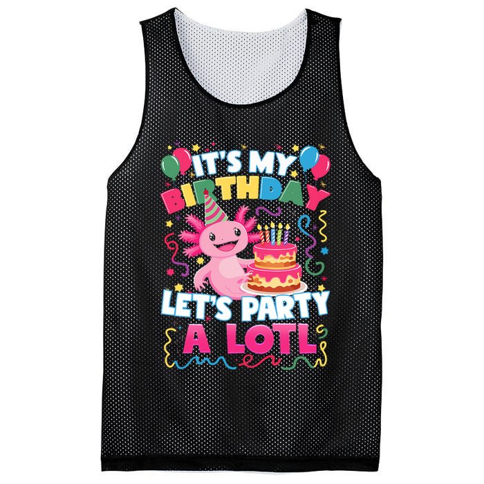 Cute Axolotl Its My Birthday Lets Party  Mesh Reversible Basketball Jersey Tank