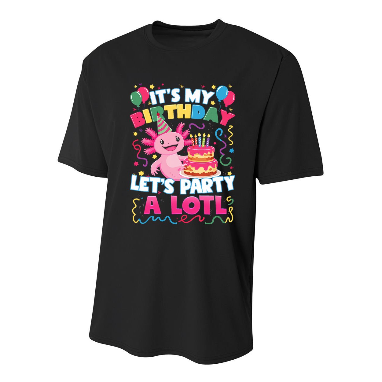 Cute Axolotl Its My Birthday Lets Party  Youth Performance Sprint T-Shirt
