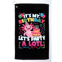 Cute Axolotl Its My Birthday Lets Party  Golf Towel