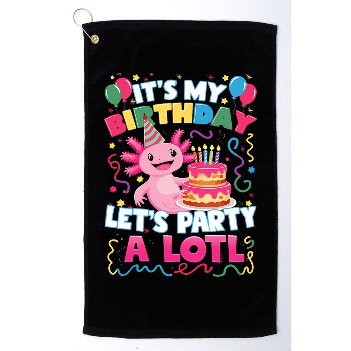 Cute Axolotl Its My Birthday Lets Party  Golf Towel