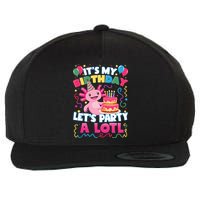 Cute Axolotl Its My Birthday Lets Party  Wool Snapback Cap