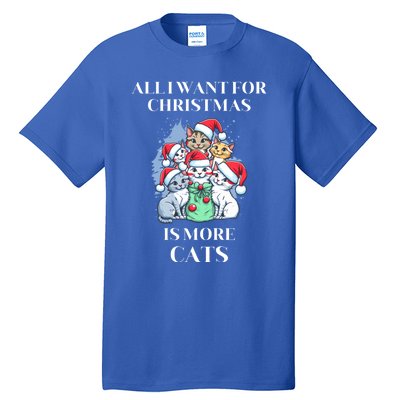 Christmas All I Want For Christmas Is More Cats Gift Tall T-Shirt