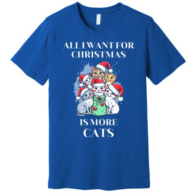 Christmas All I Want For Christmas Is More Cats Gift Premium T-Shirt