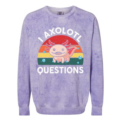 Cute Axolotlshirt I Axolotl Question Colorblast Crewneck Sweatshirt