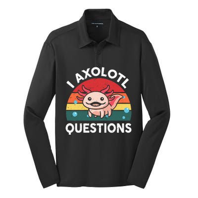 Cute Axolotlshirt I Axolotl Question Silk Touch Performance Long Sleeve Polo