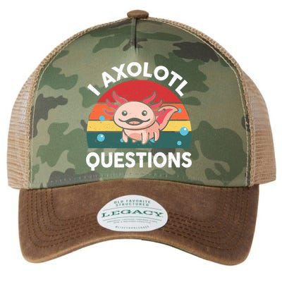Cute Axolotl- I Axolotl Question   Funny Legacy Tie Dye Trucker Hat