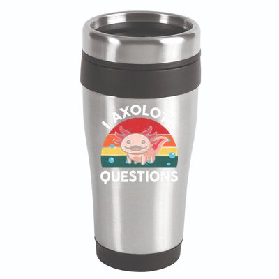 Cute Axolotl- I Axolotl Question   Funny 16oz Travel Tumbler