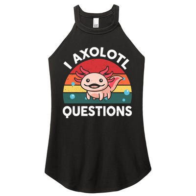 Cute Axolotl- I Axolotl Question   Funny Women's Perfect Tri Rocker Tank