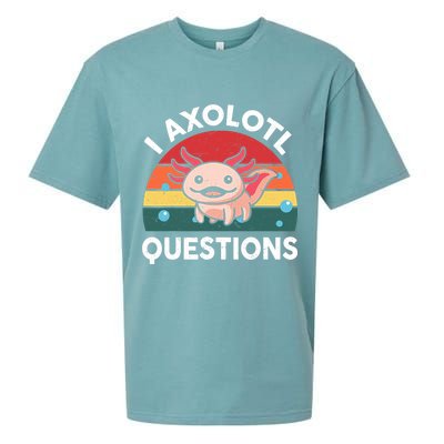 Cute Axolotl- I Axolotl Question   Funny Sueded Cloud Jersey T-Shirt