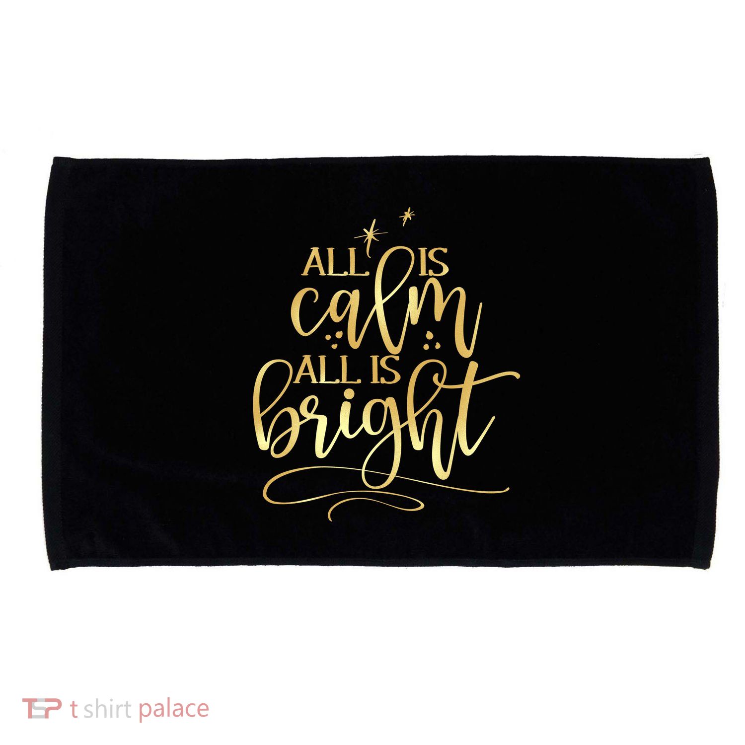 Christmas All Is Calm All Is Bright Microfiber Hand Towel
