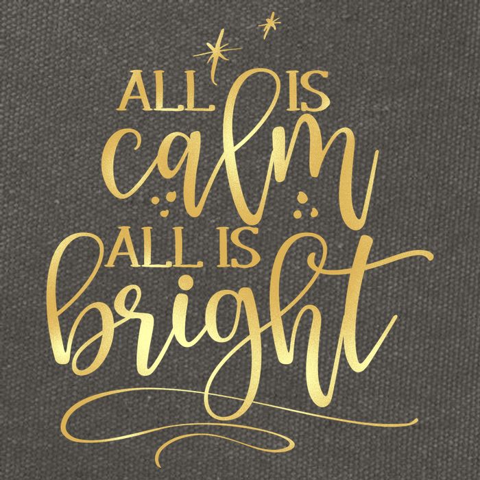 Christmas All Is Calm All Is Bright Cotton Canvas Backpack