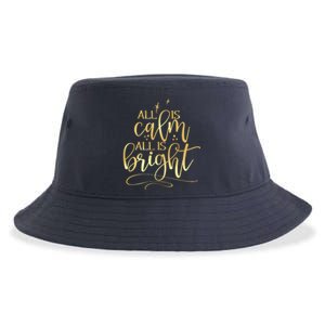 Christmas All Is Calm All Is Bright Sustainable Bucket Hat