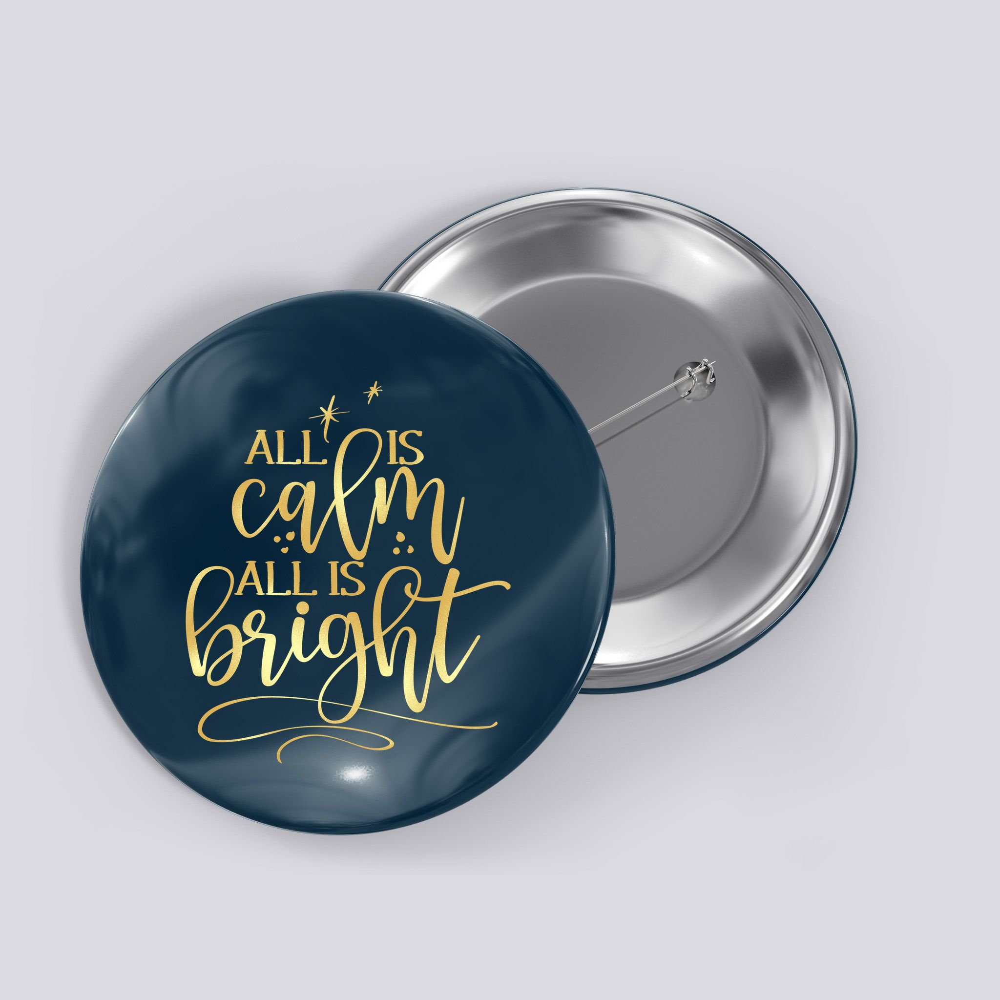 Christmas All Is Calm All Is Bright Button