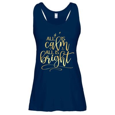 Christmas All Is Calm All Is Bright Ladies Essential Flowy Tank