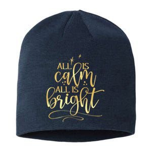 Christmas All Is Calm All Is Bright Sustainable Beanie