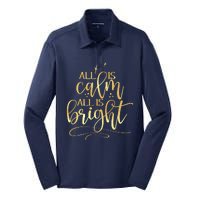 Christmas All Is Calm All Is Bright Silk Touch Performance Long Sleeve Polo