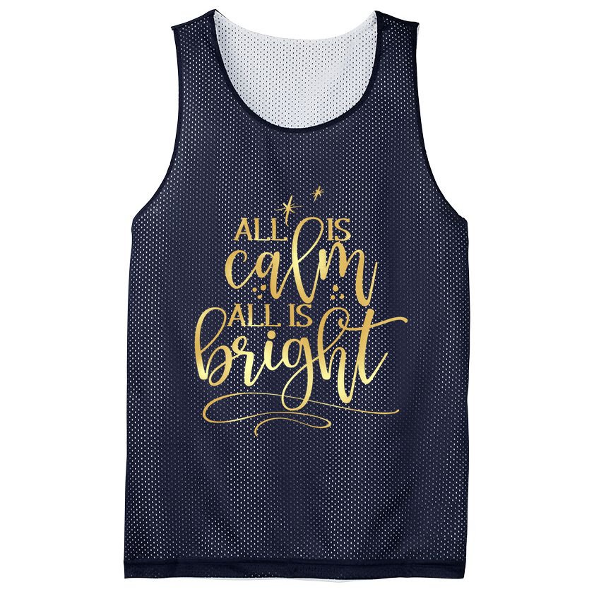 Christmas All Is Calm All Is Bright Mesh Reversible Basketball Jersey Tank