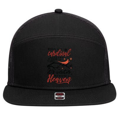 Cardinal Appears In Yard Heaven Visitor Graphics, Black Santa, Mama Claus, Chris 7 Panel Mesh Trucker Snapback Hat