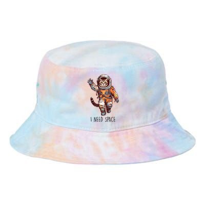 Cat Astronaut I Need Space Universe Outer Space Kitty Lover Tie Dye Newport Bucket Hat