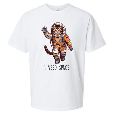 Cat Astronaut I Need Space Universe Outer Space Kitty Lover Sueded Cloud Jersey T-Shirt