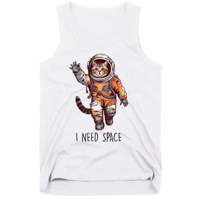 Cat Astronaut I Need Space Universe Outer Space Kitty Lover Tank Top