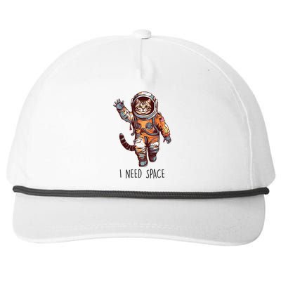 Cat Astronaut I Need Space Universe Outer Space Kitty Lover Snapback Five-Panel Rope Hat